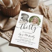 Invitation Simple Minimalist 30th Birthday Photo