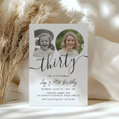 Invitation Simple Minimalist 30th Birthday Photo