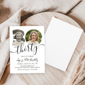 Invitation Simple Minimalist 30th Birthday Photo