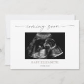 Invitation Simple Minimalist Boho Pregnancy Announcement Card (Devant)