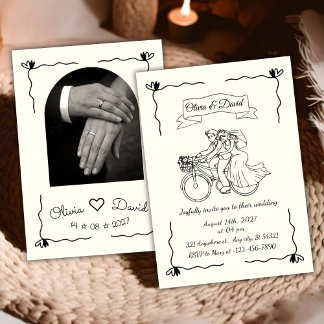 Invitation Simple minimalist Modern Hand-drawn Wedding