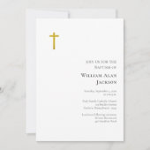 Invitation Simple Minimalist Roman Catholic Baptism (Devant)
