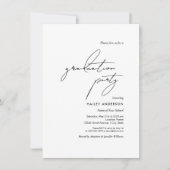 Invitation Simple minimaliste Black and White Graduation Part (Devant)