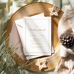 Invitation Simple Minimaliste|Cadre Fête des mariées or<br><div class="desc">Cette simple invitation minimaliste|dorée cadre de douche nuptiale est parfaite pour une douche élégante. Le design classique comprend un cadre de bordure doré de base et une typographie dorée et blanche élégante,  avec un look minimaliste moderne. QSD117</div>
