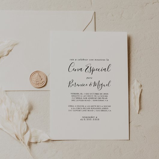 Invitation Simple minimaliste Cena Especial