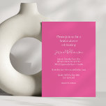 Invitation Simple minimaliste Cute Fête des mariées rose chau<br><div class="desc">Simple Minimaliste Classique Chic Cute Hot rose Douche nuptiale Invitation</div>