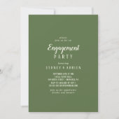 Invitation Simple Minimaliste|Dark Sage Photo Engagement Part (Devant)