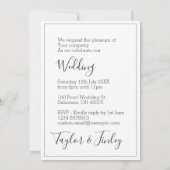 Invitation Simple minimaliste élégant Mariage photo personnal (Dos)