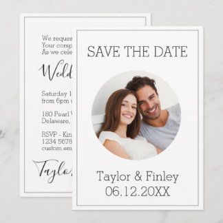 Invitation Simple minimaliste élégant Mariage photo personnal