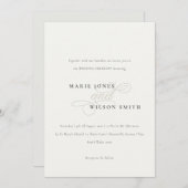 Invitation Simple minimaliste Élégant Script noir Mariage bla (Devant / Derrière)