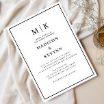 Invitation Simple minimaliste et chic | MARIAGE<br><div class="desc">Minimal et chic | Faire-part de mariage noire et blanche Ces serviettes de douche mariage ou nuptiales élégantes et modernes présentent un design simple en noir et blanc qui dégage un style minimaliste. Ajoutez vos initiales ou votre monogramme pour les rendre complètement vôtres.</div>