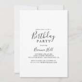 Invitation Simple minimaliste fête d'anniversaire (Devant)