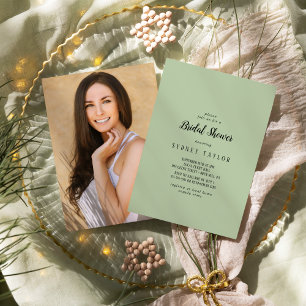 Invitation Simple Minimaliste Fête des mariées photo de taill