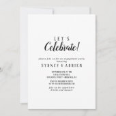 Invitation Simple minimaliste Fêtons la fête (Devant)