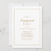 Invitation Simple minimaliste|Gold Frame Engagement Party (Devant)
