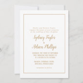 Invitation Simple Minimaliste|Gold Photo Forme Mariage (Devant)