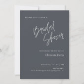 Invitation Simple Minimaliste Gris Douche nuptiale (Devant)