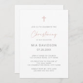 Invitation Simple minimaliste Gris Rose (Devant / Derrière)