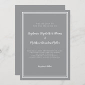 Invitation Simple minimaliste Gris Ultime Gris Moderne Mariag (Devant / Derrière)