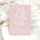 Invitation Simple minimaliste hiver moderne bébé fille douche
