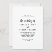 Invitation Simple Minimaliste Le Mariage De (Devant)