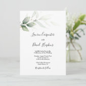 Invitation Simple minimaliste mariage de verdure (Debout devant)