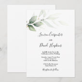 Invitation Simple minimaliste mariage de verdure (Devant / Derrière)
