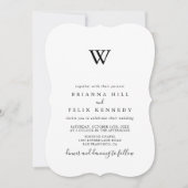 Invitation Simple minimaliste Mariage Monogramme (Devant)