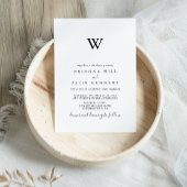 Invitation Simple minimaliste Mariage Monogramme