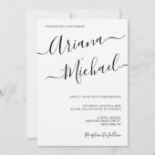 Invitation Simple minimaliste Mariage noir blanc (Devant)