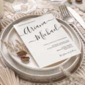 Invitation Simple minimaliste Mariage noir blanc