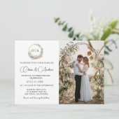 Invitation Simple minimaliste Mariage photo Monogramme (Debout devant)