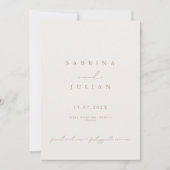 Invitation Simple minimaliste Mariage romantique (Devant)