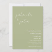 Invitation Simple minimaliste Mint vert Mariage moderne (Devant)