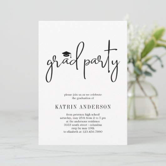 Invitation simple minimaliste moderne (Debout devant)