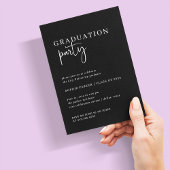 Invitation Simple minimaliste moderne | Black Graduation