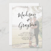 Invitation Simple minimaliste moderne Mariage de calligraphie (Devant / Derrière)