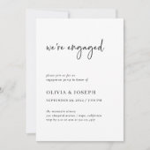 Invitation Simple minimaliste moderne | Photo Engagement Part (Devant)