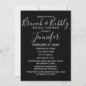 Invitation Simple Minimaliste Noir et Blanc Brunch et Bubbly (Devant)