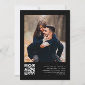 Invitation Simple minimaliste noir QR Code Mariage photo (Dos)