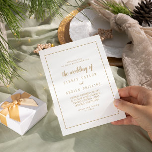 Invitation Simple Minimaliste Or Le Mariage Du Cadre