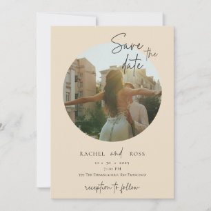 Invitation Simple Minimaliste Photo Mariage Beige