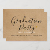 Invitation Simple minimaliste Rustic Script Graduation Party (Devant / Derrière)