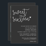 Invitation Simple minimaliste Script Sweet 16 Anniversaire Ph<br><div class="desc">Simple minimaliste Script Sweet 16 Anniversaire Photo Invitation</div>