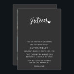 Invitation Simple minimaliste Script Sweet 16 photo d'anniver<br><div class="desc">Simple minimaliste Script Sweet 16 Anniversaire Photo Invitation</div>