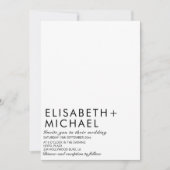 Invitation Simple minimaliste tendance élégant noir (Devant)