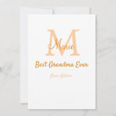 Invitation simple minimum meilleur grand-mère jamais orange m (Dos)