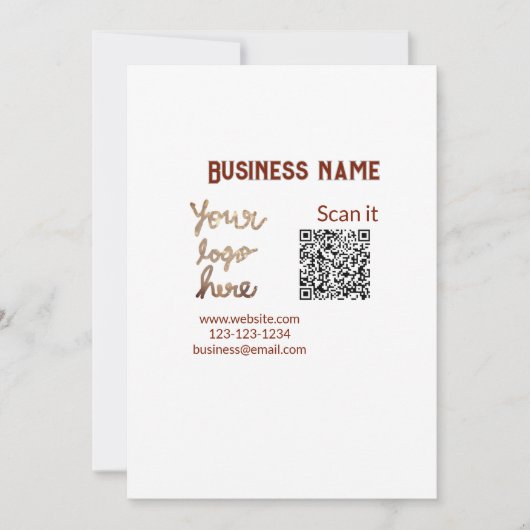 Invitation Simple minimum q r code ajouter logo code d'analys (Devant)