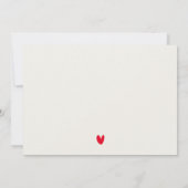 Invitation Simple Minimum Red Heart Script Enregistrer La Car (Dos)