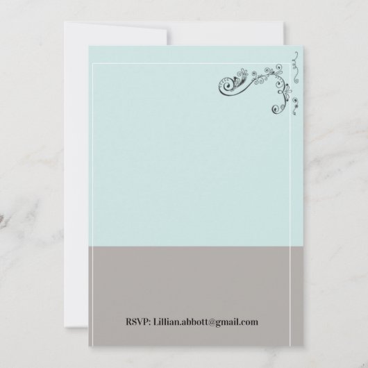 Invitation Simple Mint Blue Grey Restaurant de fête d'anniver (Dos)